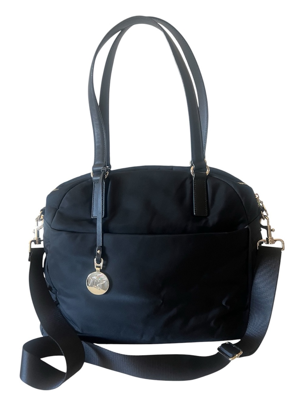 Lo & Sons The O.M.G. Small Nylon Travel Tote Black Gold Camel Weekender